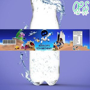 Astro bot Bottle Label Birthday Water Bottle Label Template to Print at Home Instant Download