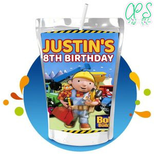 Bob the Builder Capri Sun Birthday Labels Digital File Printable Instant Download