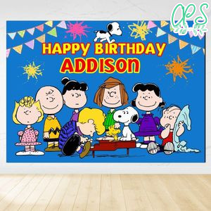 Snoopy Birthday Backdrop Digital File Template Instant Download