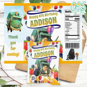 Trash Truck Birthday Party Fruit Snack Bag Digital File Printable Instant Download