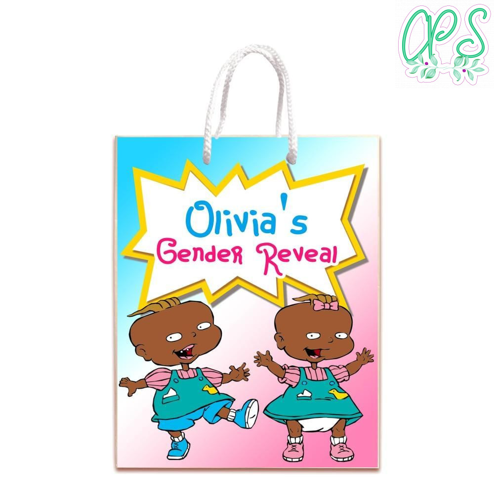 Phil And Lil Gender Reveal Gift Bag Label Template Printable Instant Download