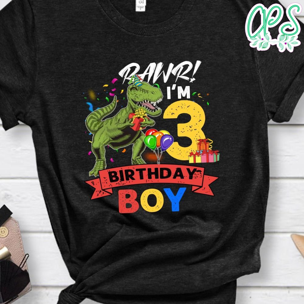 Three Rex Dinosaur Birthday Boy Customer request PNG file template