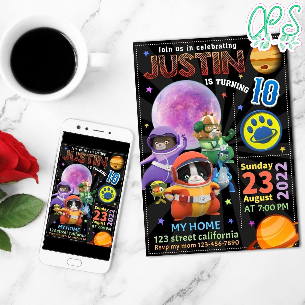 Super Agent Binky Birthday Mobile Invite Customizable Template Instant Download