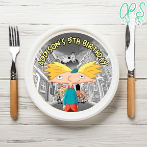 Hey Arnold Birthday Plate Template Customizable To Print At Home Instant Download
