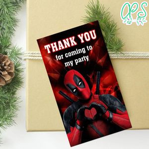 Deadpool Thank You Tag Customizable Template To Print At Home Instant Download