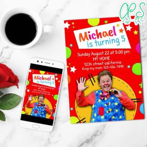 Mr Tumble Birthday Invitation Customizable Template to Print at Home Instant Download