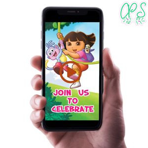 Dora the explorer Birthday Video Invitation Digital Template Customizable Instant Download