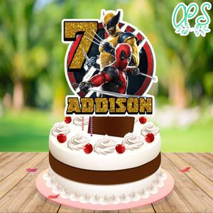 Deadpool & Wolverine Cake Topper Template Printable Instant Download