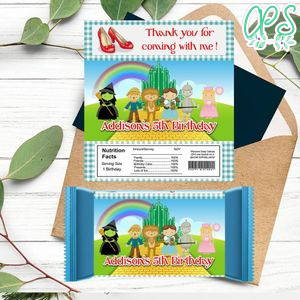 The Wizard Of Oz Candy Bar Label Customizable Template Instant Download