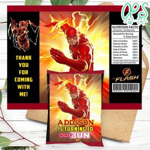 The Flash Birthday Honey Buns Snack Bag Label Customizable Instant Download
