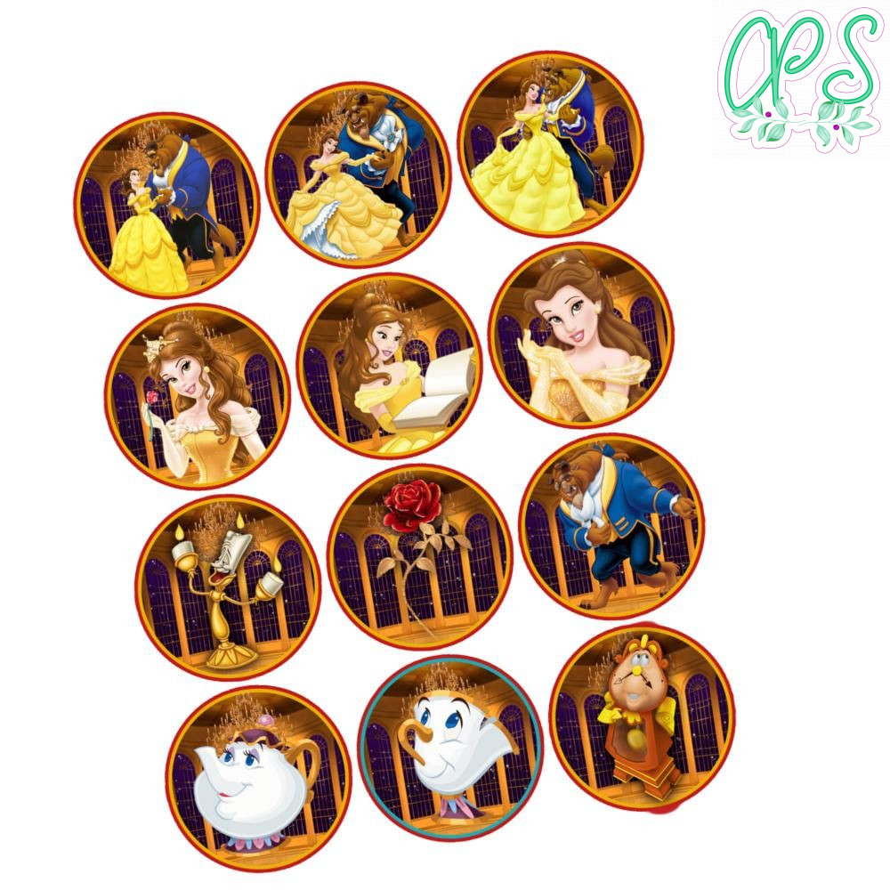 Beauty And The Beast Cupcake Toppers Template Printable | Partyinvitedesign