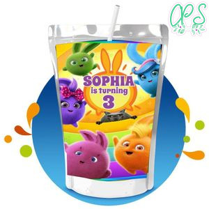 Sunny Bunnies Capri Sun Birthday Labels Digital File Printable Instant Download