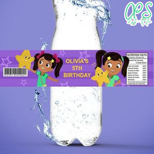 Nina's World Bottle Label Birthday Water Bottle Label Template to Print at Home Instant Download