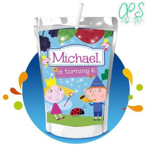 Ben and holly Capri Sun Birthday Labels Digital File Printable Instant Download