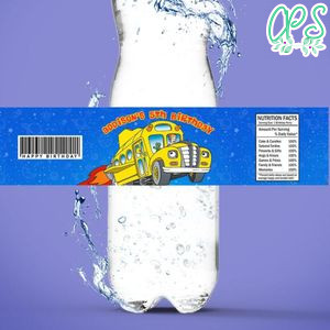 Magic School Bus Birthday Water Bottle Label Template To Print At Home Instant Download