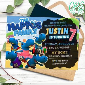 The happos family Birthday Flyer Customizable Template to Print at Home Instant Download