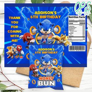 Sonic Honeybun Snack Bag Digital File Printable Instant Download