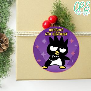 Badtz Maru Circle Sticker Template Customizable to Print at Home Instant Download