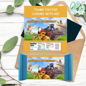 The Lion Guard Candy Bar Label Customizable Template Instant Download