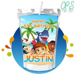 Sharkdog Capri Sun Birthday Labels Digital File Printable Instant Download