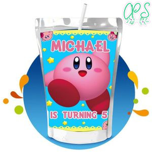 Kirby Capri Sun Birthday Labels Digital File Printable Instant Download