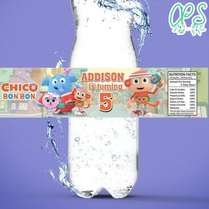 Chico bon bon Birthday Water Bottle Label Template to Print at Home Instant Download