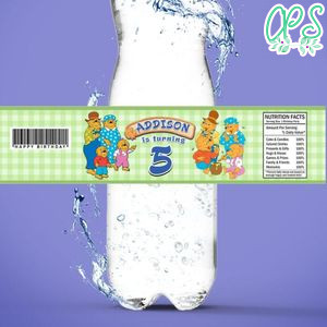Berenstain Bears Birthday Water Bottle Label Template to Print at Home Instant Download
