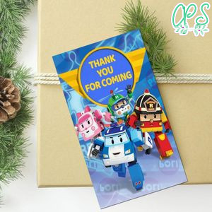Robocar Poli Thank You Tag Customizable Template To Print At Home Instant Download