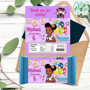 Gracie's corner Candy bar Label Customizable Template Instant Download