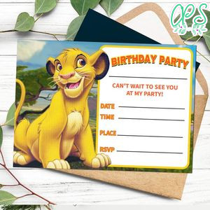 Lion king fill in blank Invitation Customizable Template to Print at Home Instant Download
