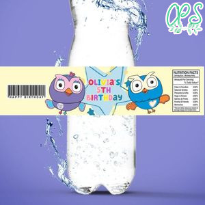 Giggle And Hoot Birthday Water Bottle Label Template To Print At Home Instant Download