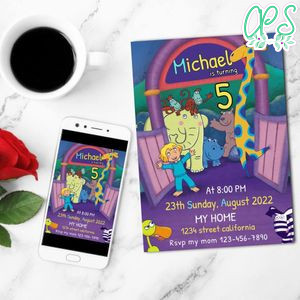 Zoo Lane Birthday Invitation Customizable Template to Print at Home Instant Download
