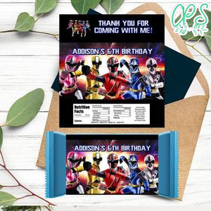 Power Ranger Candy Bar Label Customizable Template Instant Download