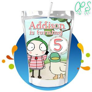 Sarah & Duck Capri Sun Birthday Labels Digital File Printable Instant Download