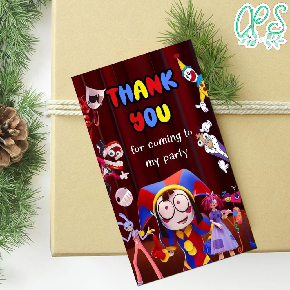 Digital Circus Thank You Tag Customizable Template To Print At Home Instant Download