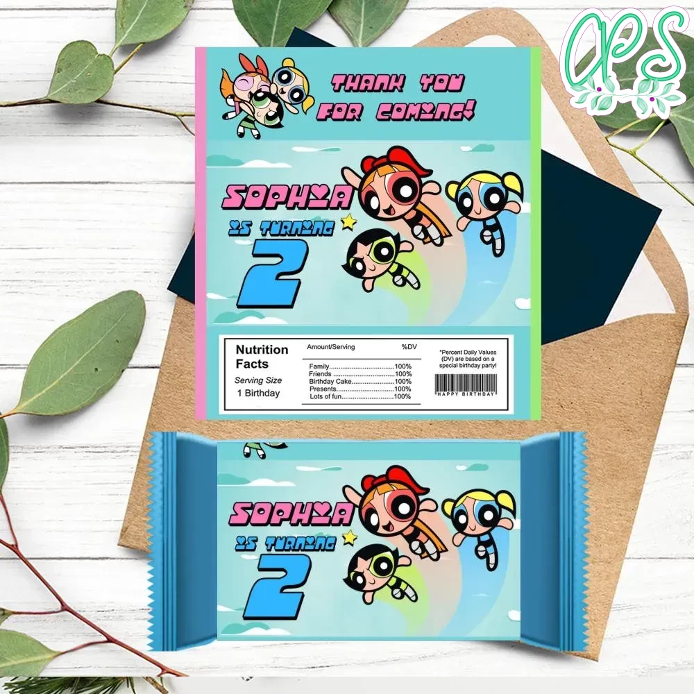 Powerpuff Candy bar Label Customizable Template DIY | CustomPartyShirts