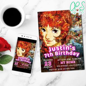 Paprika Birthday Invitation Customizable Template to Print at Home Instant Download