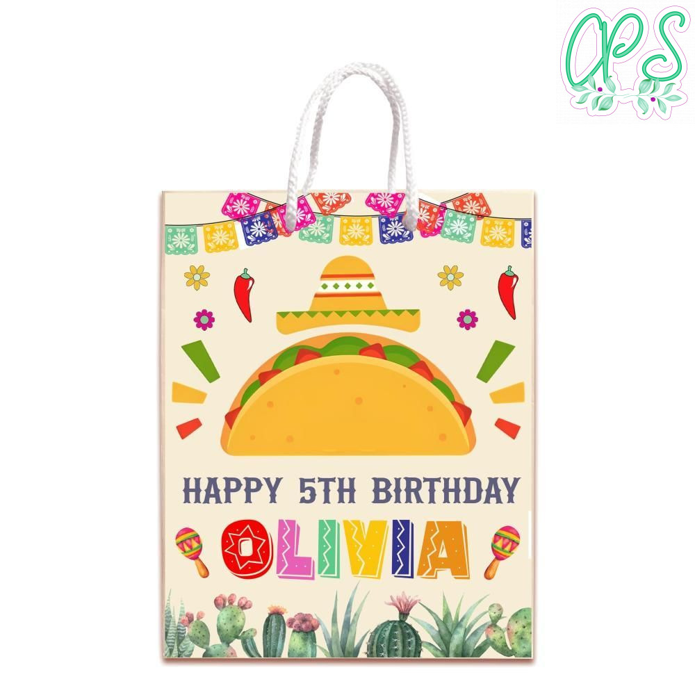 Taco Gift Bag Label Template Printable Instant Download