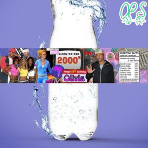 Early 2000s Bottle Label Birthday Water Bottle Label Template to Print at Home Instant Download