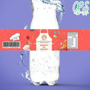 Masterchef Birthday Water Bottle Label Template To Print At Home Instant Download