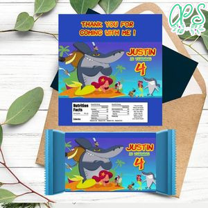 Zig & Sharko Candy Bar Label Customizable Template Instant Download