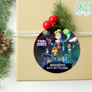 Final Space Circle Sticker Template Customizable to Print at Home Instant Download