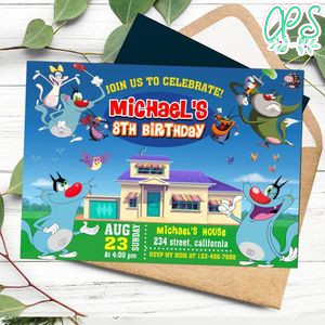 Oggy Invitation Customizable Template to Print at Home Instant Download