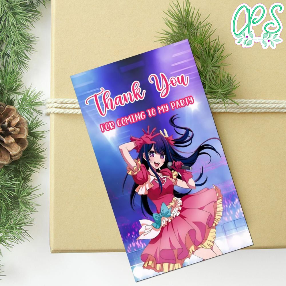 Oshi No Ko Thank You Tag Customizable Template To Print At Home Instant Download