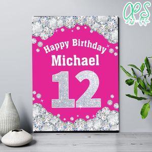Shades of pink Birthday Welcome Sign Digital File Printable Instant Download