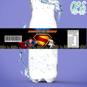 Superman 2025 Birthday Water Bottle Label Template To Print At Home Instant Download