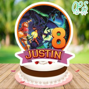 Super Metroid Birthday Cake Topper Template Printable Instant Download
