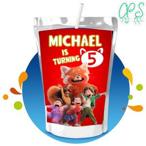 Pixar Turning Red Capri Sun Birthday Labels Digital File Printable Instant Download
