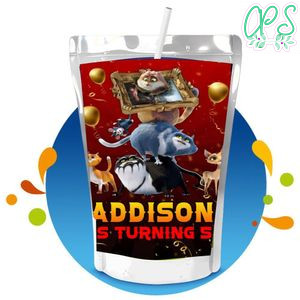 Cats in the museum Capri Sun Birthday Labels Digital File Printable Instant Download