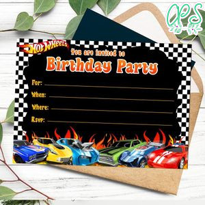 Hot Wheels fill in blank Invitation Customizable Template to Print at Home Instant Download